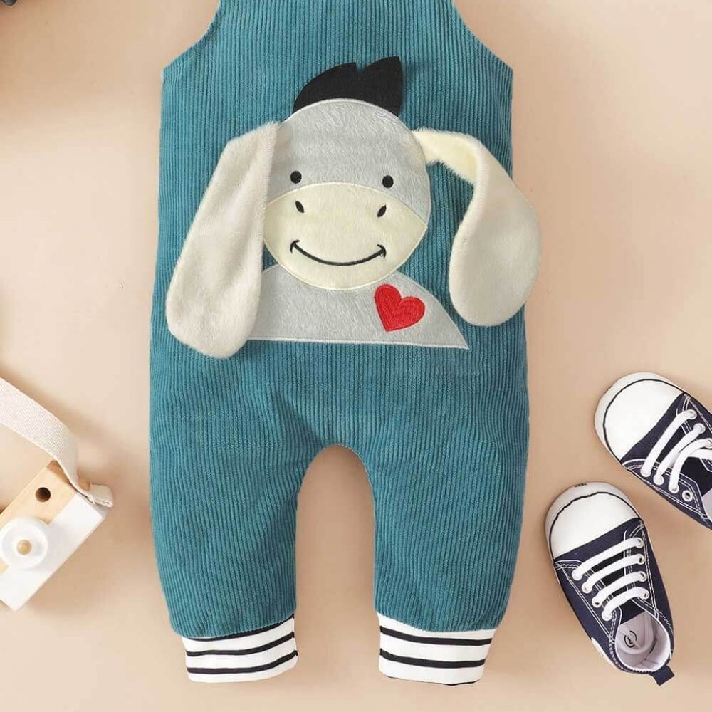 Baby Animal Graphic Corduroy Overalls